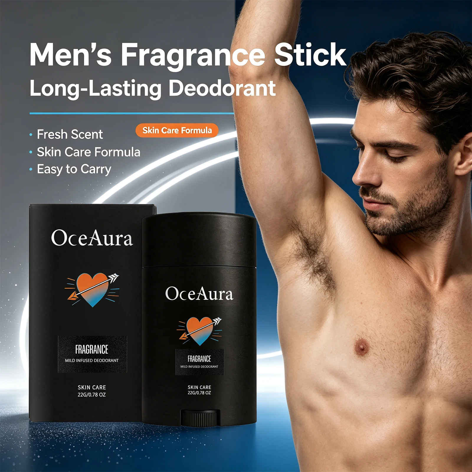 Men Solid Deodorant Stick 22g Odor Control Fresh Scent Reduce Odor Long Lasting Fresh Improve Discomfort Portable Underarm Care