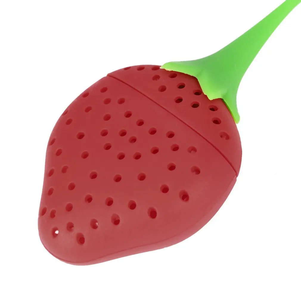 Strawberry Shape Tea Infuser Pure Soft Silicone Rubber Loose Tea Leaf Strainer Herbal Spice Filter Diffuser Kitchen Gadget