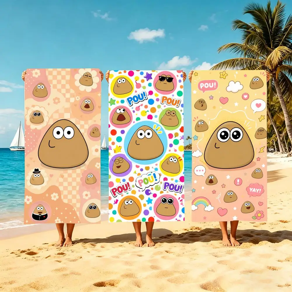 Cartoon My Pet Alien Towel Microfiber Beach Towel Quick Dry Absorbent Soft for Swimming Yoga Resort Travel Camping
