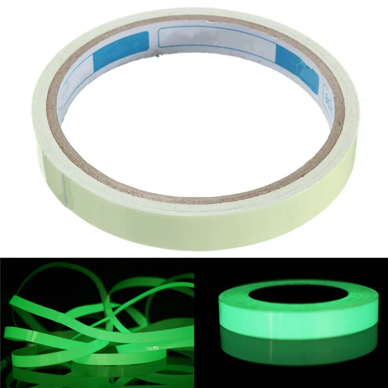Hot 10M 10/12/15/20/25mm Luminous Warning Tape Self-adhesive Tape Night Vision Glow In Dark Safety Security Home Decor Tapes