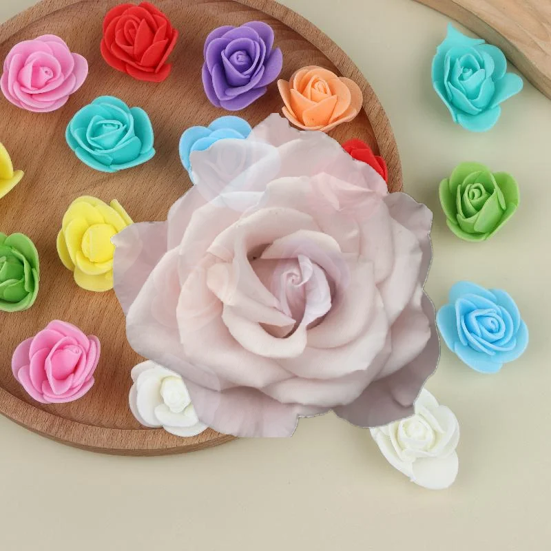 Popular 50Pcs Artificial Rose Flower Heads Multicolor Foam Rose Heads For Wedding Bouquet And DIY Crafts Party Home Decorations