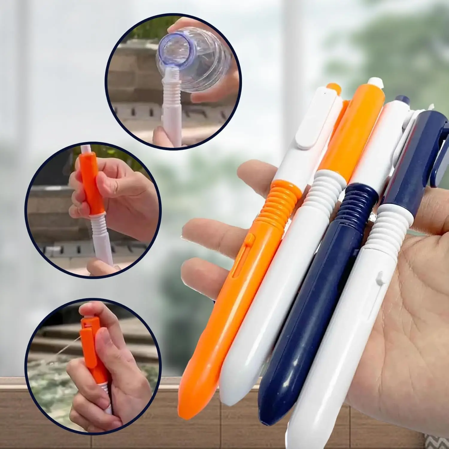 2 in 1 Funny Prank Retractable สเปรย์น้ําปากกา,ปากกาสเปรย์น้ําตลก Prank ของเล่นความเครียดบรรเทา