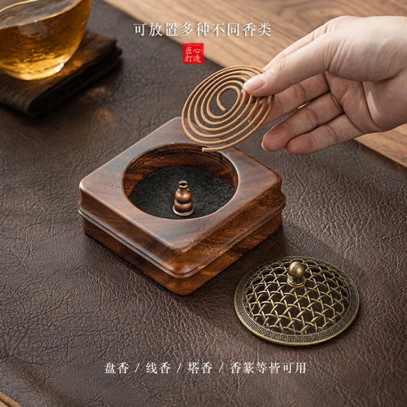 Domestic Indoor Tea Ceremony Walnut Aromatherapy Stove Chinese Incense Stick Incense Burner