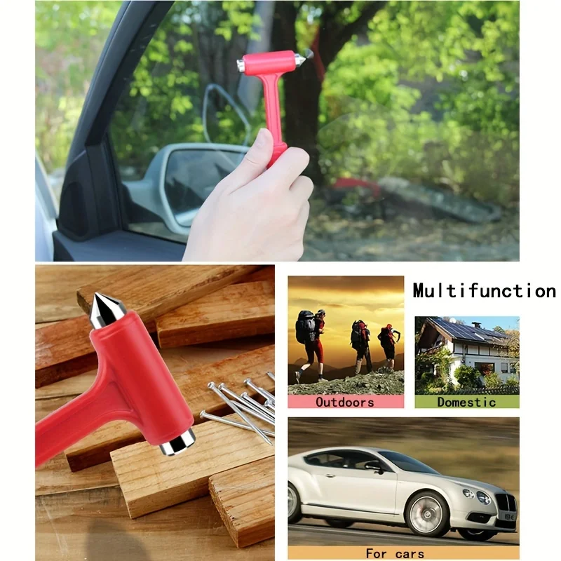 Mini Portable Safety Hammer Escape Emergency Car Window Breaker Seat Belt Cutter Multifunctional Escape Tools Car Accessories