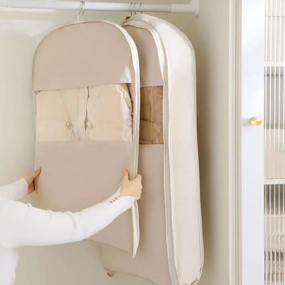 

Dust-proof Clothing Covers Clothes Cover Storage Bags Capacity Hanging Garment Bag with Transparent Window Zipper Closure Space
