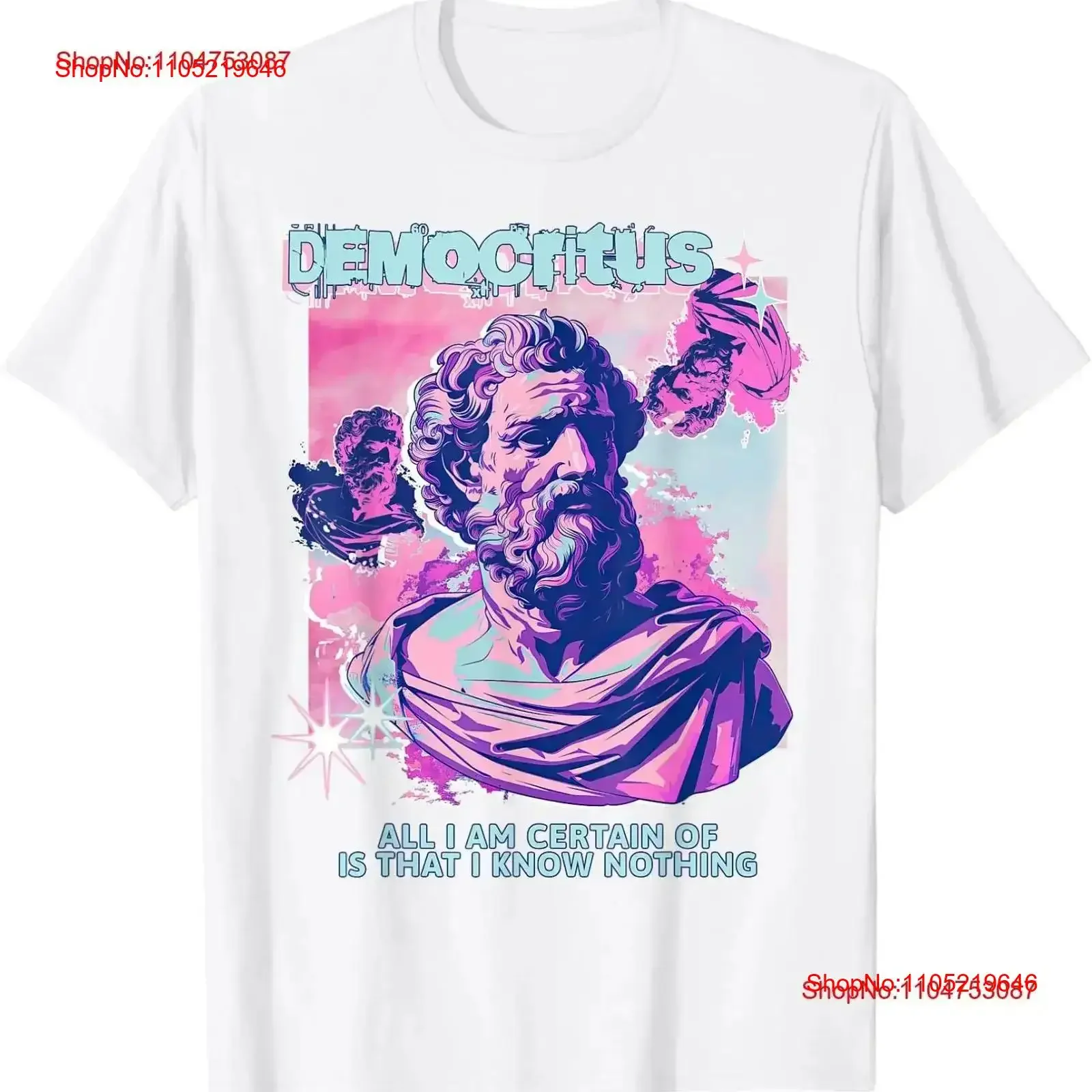 Democritus Y2K Aesthetic Stoic Philosophy Funny Stoicism T Shirt s 4XL vintage Washed Breathable Stylish graphic Soft vintage