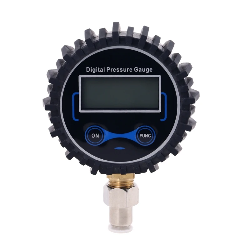 200PSI /BAR/KPA/kg/cm2 Digital Pressure Gauge with Straight Plug fitting 6mm Drop Shipping