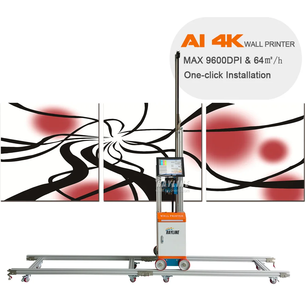 2026 Hot CNC Wall Printer AI 4K Wall Printer HD16 Head with Computer Control for Wall Art Mural Painting Factory Workshop