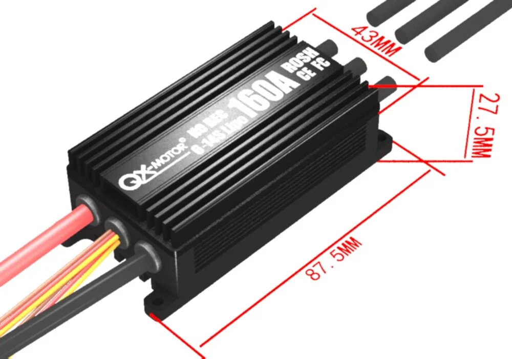 160A ESC for 6–14S Ducted-Fan Motors, Dedicated Brushless ESC by QX-MOTOR, RC Model Airplane Accessory