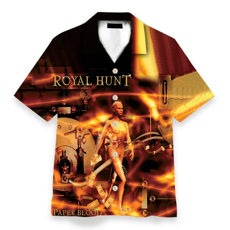 

Royal Hunt Band 3D Printed Fashion Casual Shirts Men's /Women's Short Sleeves Loose Breathable Tailored Collar Hawaii Shirts