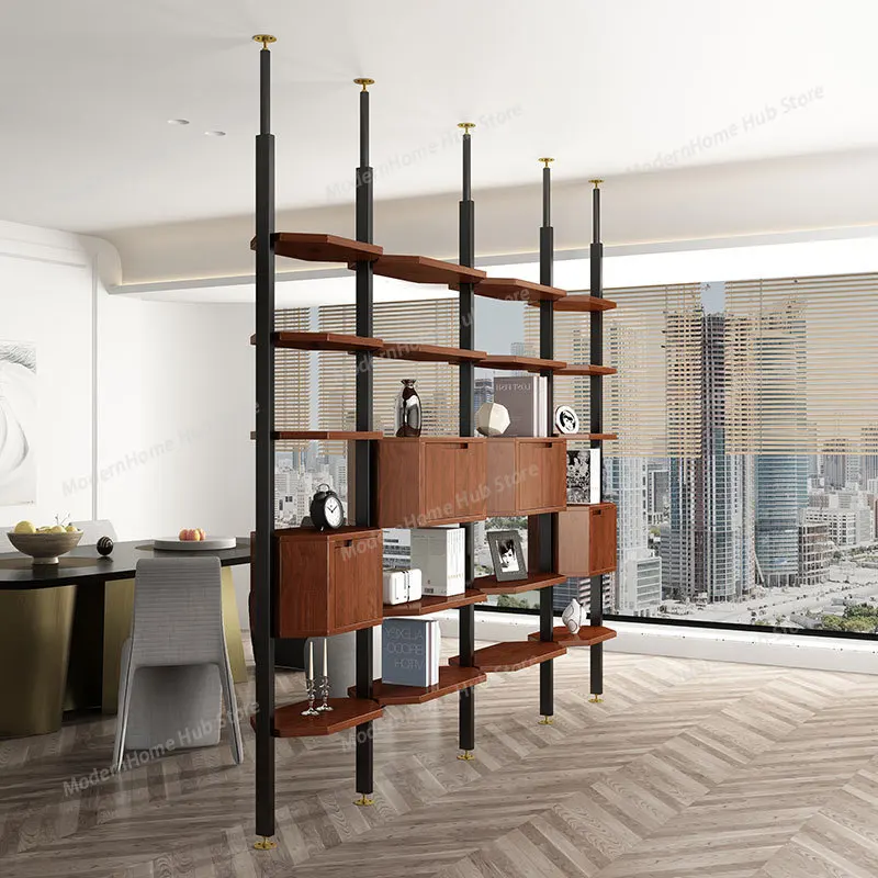Entry door Modern entrance Double-sided cabinet Screen partition Wrought iron shelf Living room storage cabinet Minimalist floor