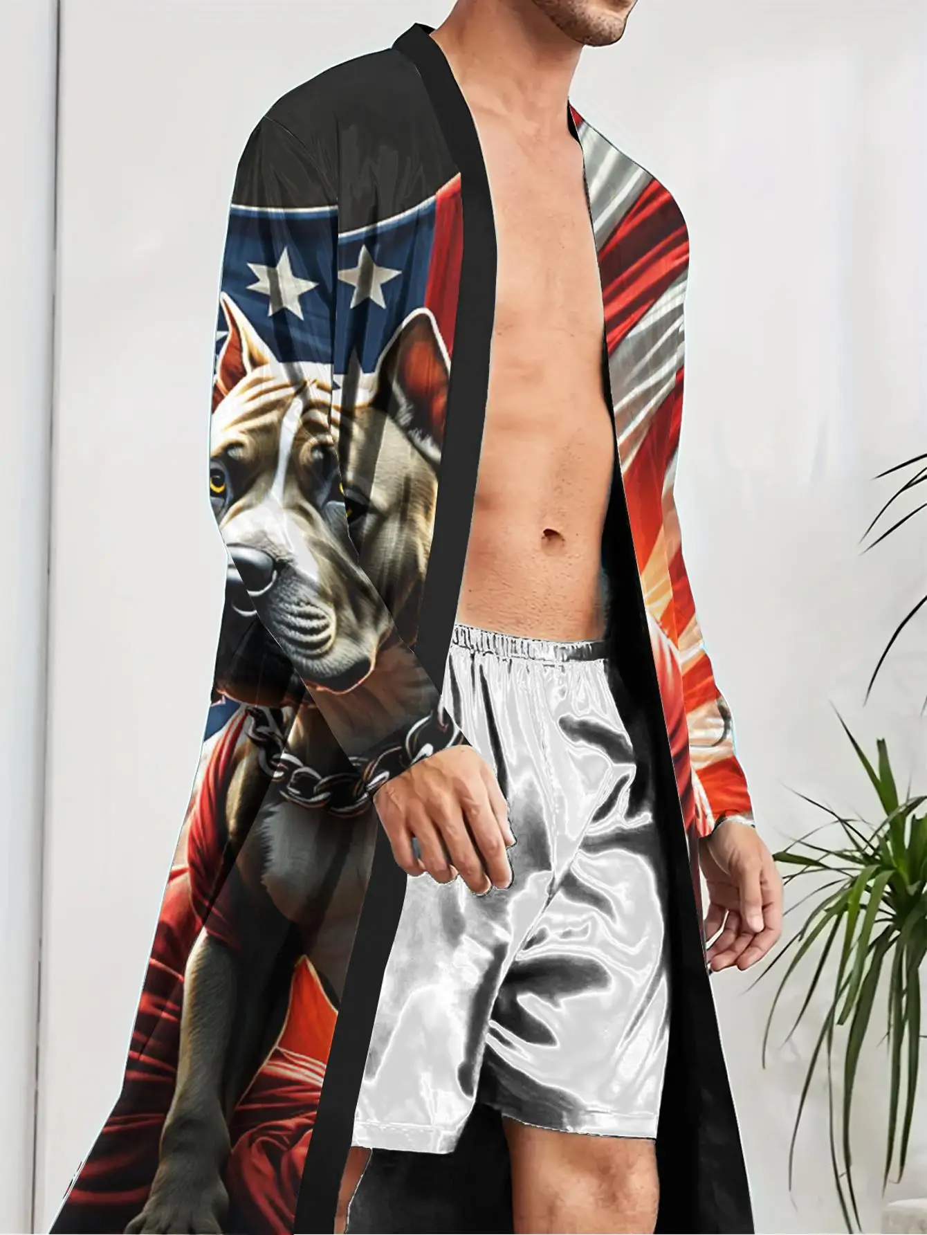 

1pc Men's Robes 2026 Spring/Summer Nightie for Men Men's Pajamas Funny Pajamas Robe Graphic Robes Polyester 3D Printed