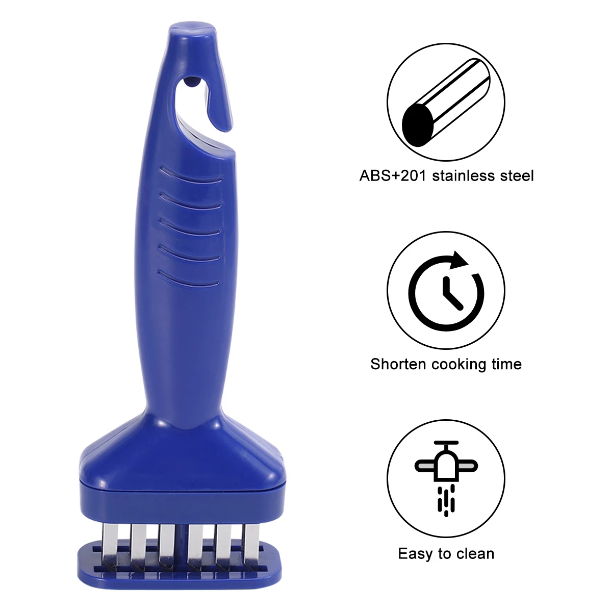 

Steak Tenderizer Meat Loosener Tool Stainless Steel Needles Blue Color Kitchen Props Beef Pork Chicken Meat Maker