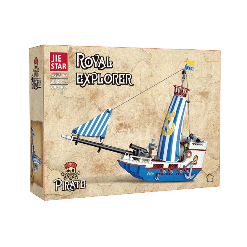 

IN STOCK 59152 MOC Royal Explorer Pirate Ship Building Blocks Assembling Bricks Model Toys for Boys Christmas gift sets