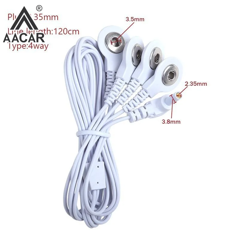 4 Way 2.35mm Plug Electrode Wire For Tens EMS Massager Electrical Nerve Muscle Stimulator Electrode Cable Line Wire