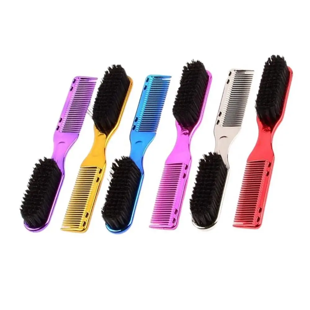 

Professional Double Side Beard Styling Brush Massage Anti-Static Broken Remove Comb 2-in-1 Soft Carving Cleaning Brush Men