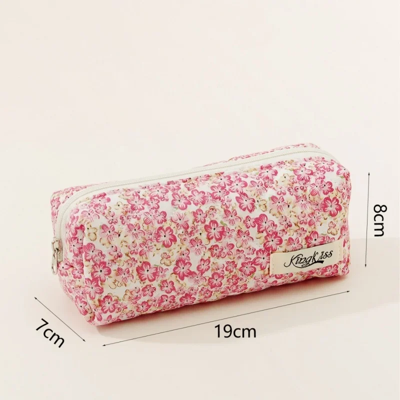 1 Piece Retro Floral Pencil Pouch for Student Aesthetic Vintage American Pencil Case Large Capacity Stationery Organizer Student