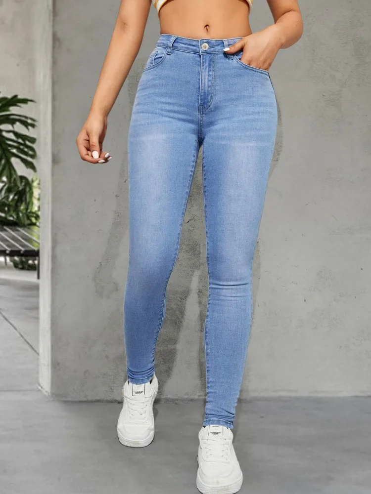

Blue all season fashionable tight jeans