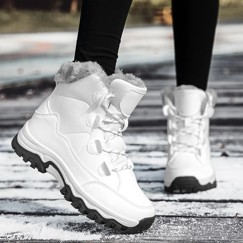 

New Women's Outdoor Snow Boots Winter Thermal Slip Resistant Ankle Boots Thick Sole Fur Lined Warm Non-Slip Casual Shoes