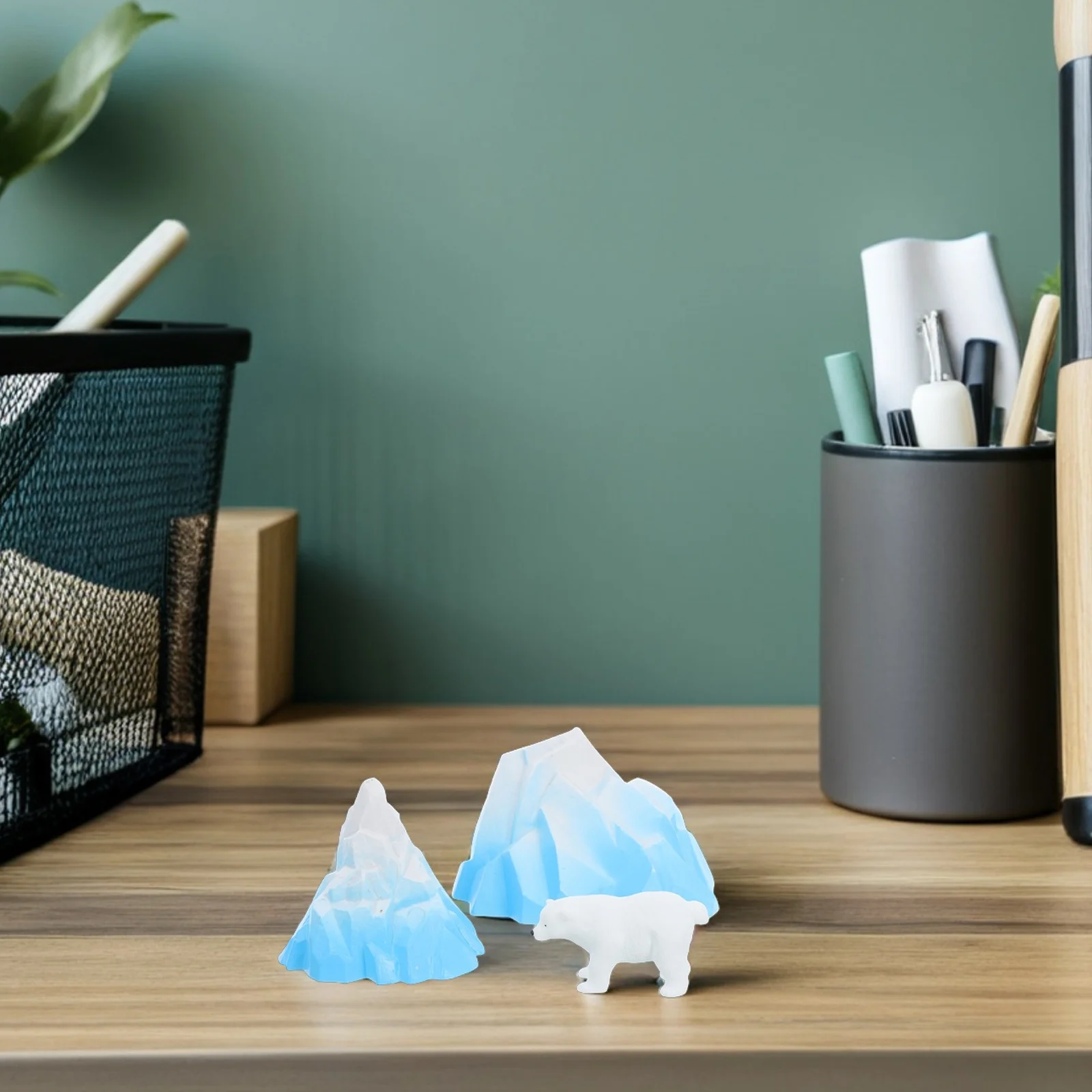 

1Set Iceberg Aquarium Decoration Snow Polar Bear PVC Ornament for Fish Tank Micro Landscape Outdoor