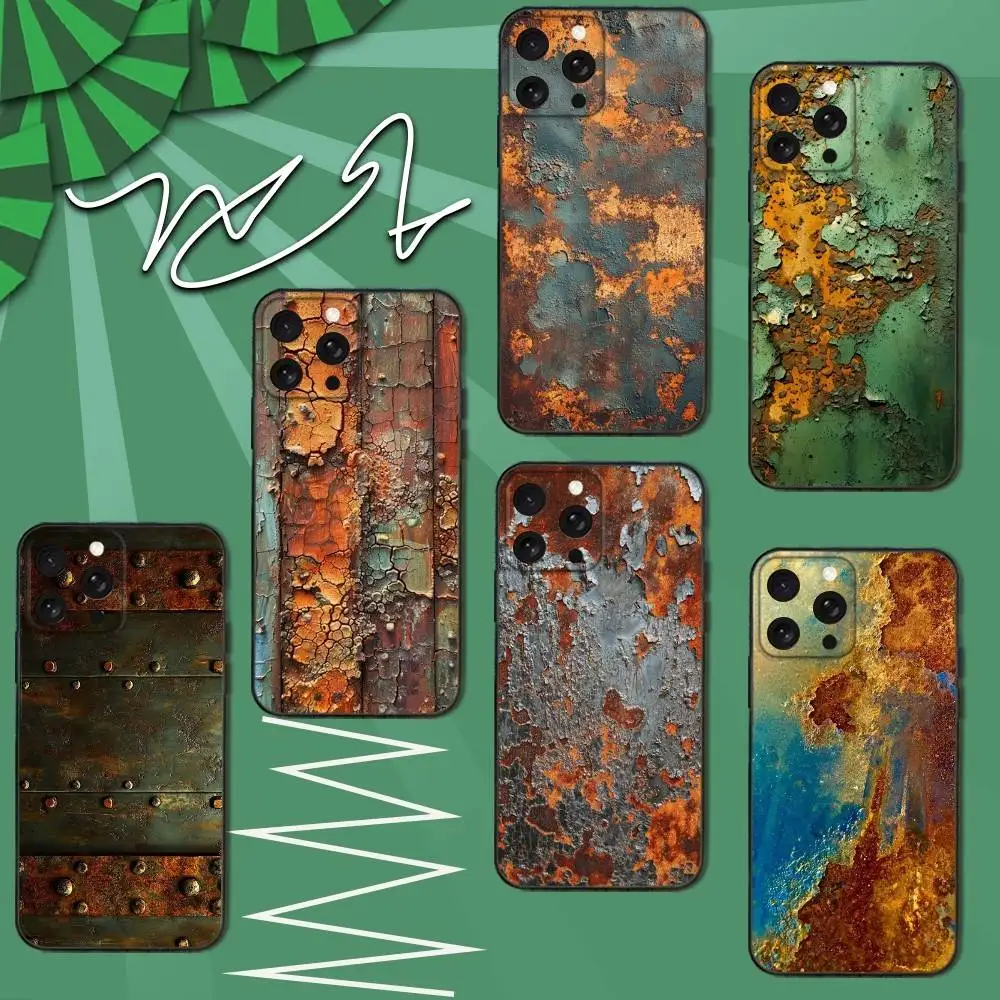 

I-Industrial R-Rust Print-S Phone Case For iPhone 12,13,14,11,12,17,16,15,Plus,Pro Max,XS,X,XR,SE,Mini,Soft Silicone Black Cover