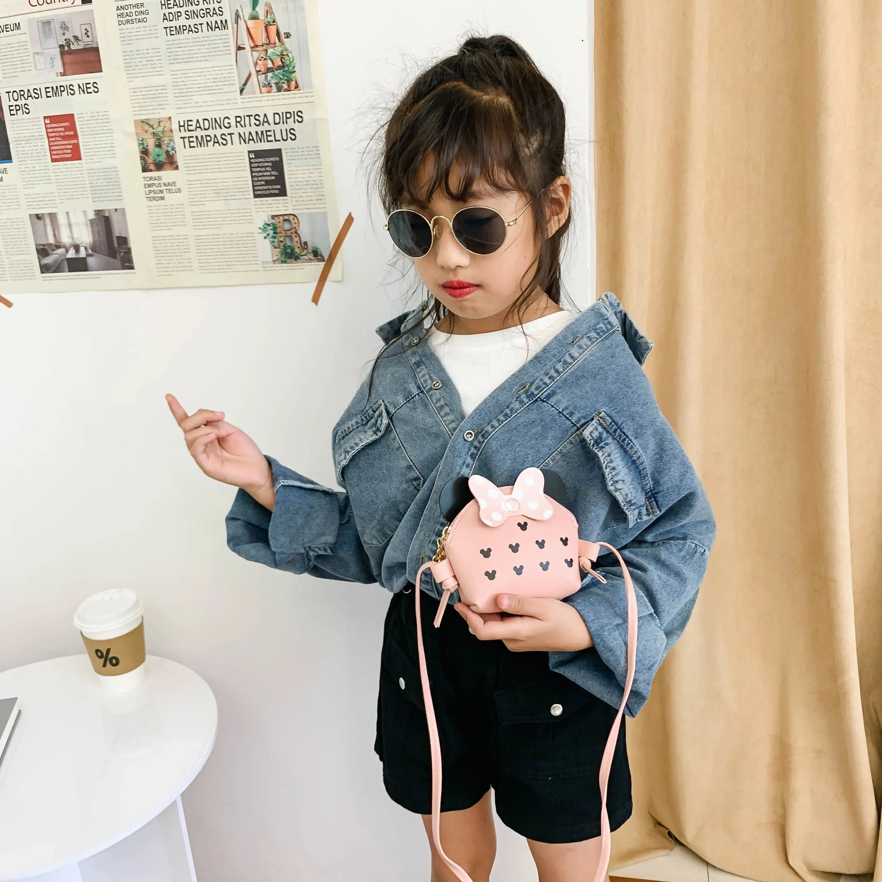 1pc Children\'s Coin Purse New Cartoon Cute Toddler Shoulder Messenger Bag Little Girl Mini Bag