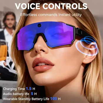 New AI smart shooting&recording glasses with 800W camera, HD anti-shake bicycle riding shooting artifact, windproof goggles 2026 5
