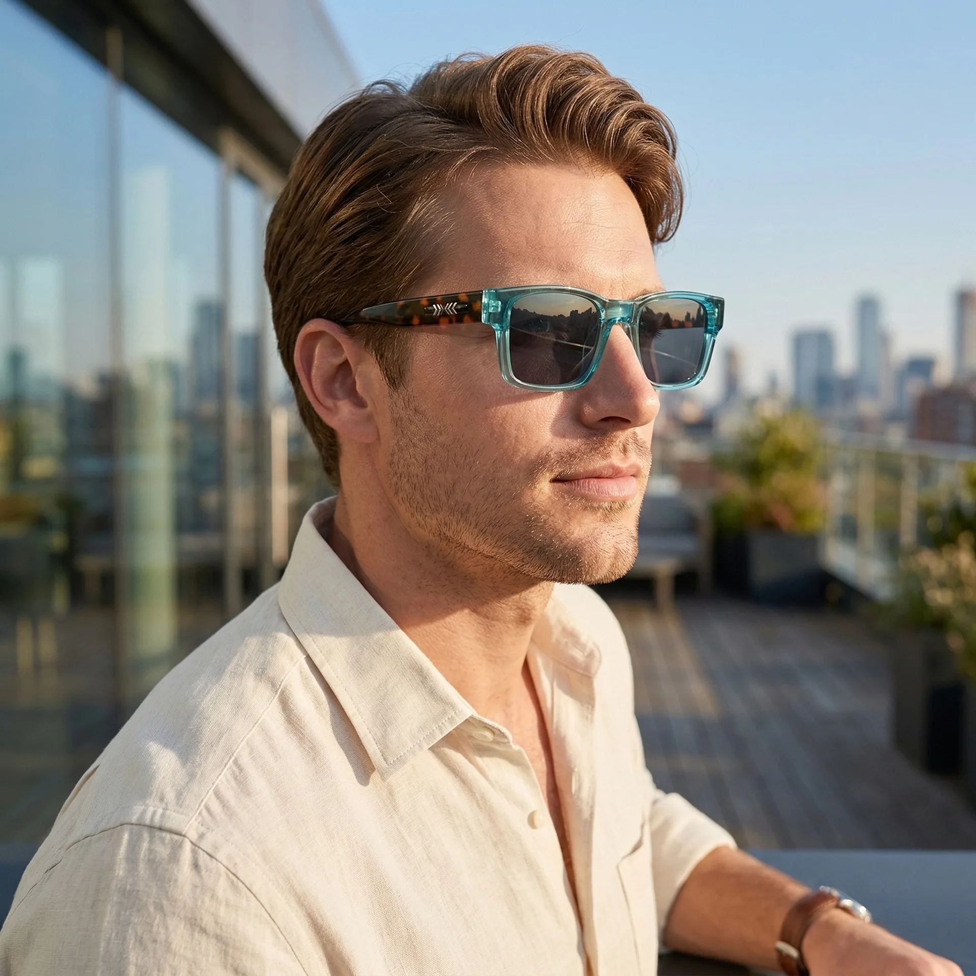 New Men's Advanced Ultra Light Coarse Frame Fashion Square Sunglasses Women Men Trendy Anti Mist Outdoor Driving Shades UV400