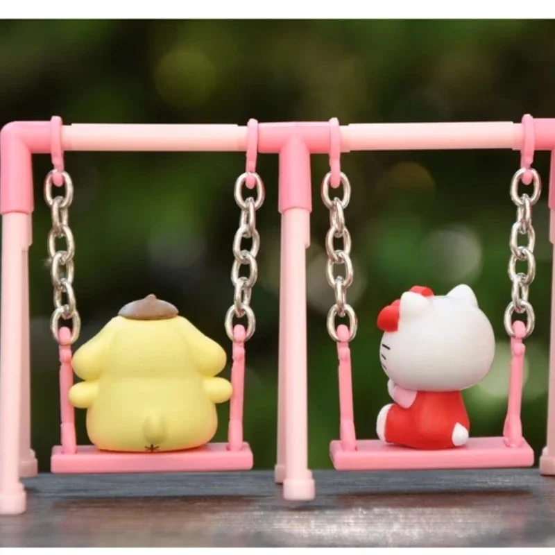 سانريو غاشابون تويز مرحبا كيتي سينامورول بلدي ميلودي بوم بورين الكرتون سوينغ عمل أرقام زينة حلية هدايا الاطفال