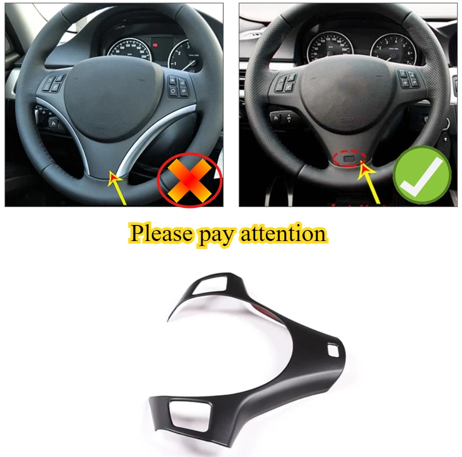 

For BMW 1 3 Series E82 E84 E87 E90 E92 E93 2004-2012 ABS Car Steering Wheel Button Decoration Frame Trim Interior Accessories