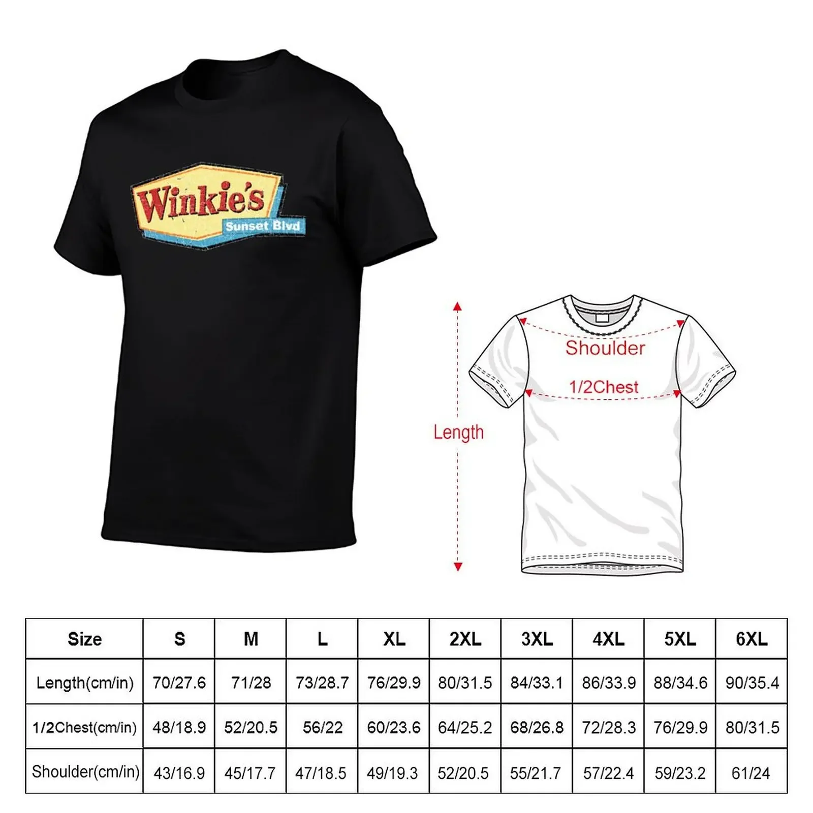 Winkie's sunset blvd T-Shirt custom t shirt sublime customizeds anime t shirts plain black t shirts men