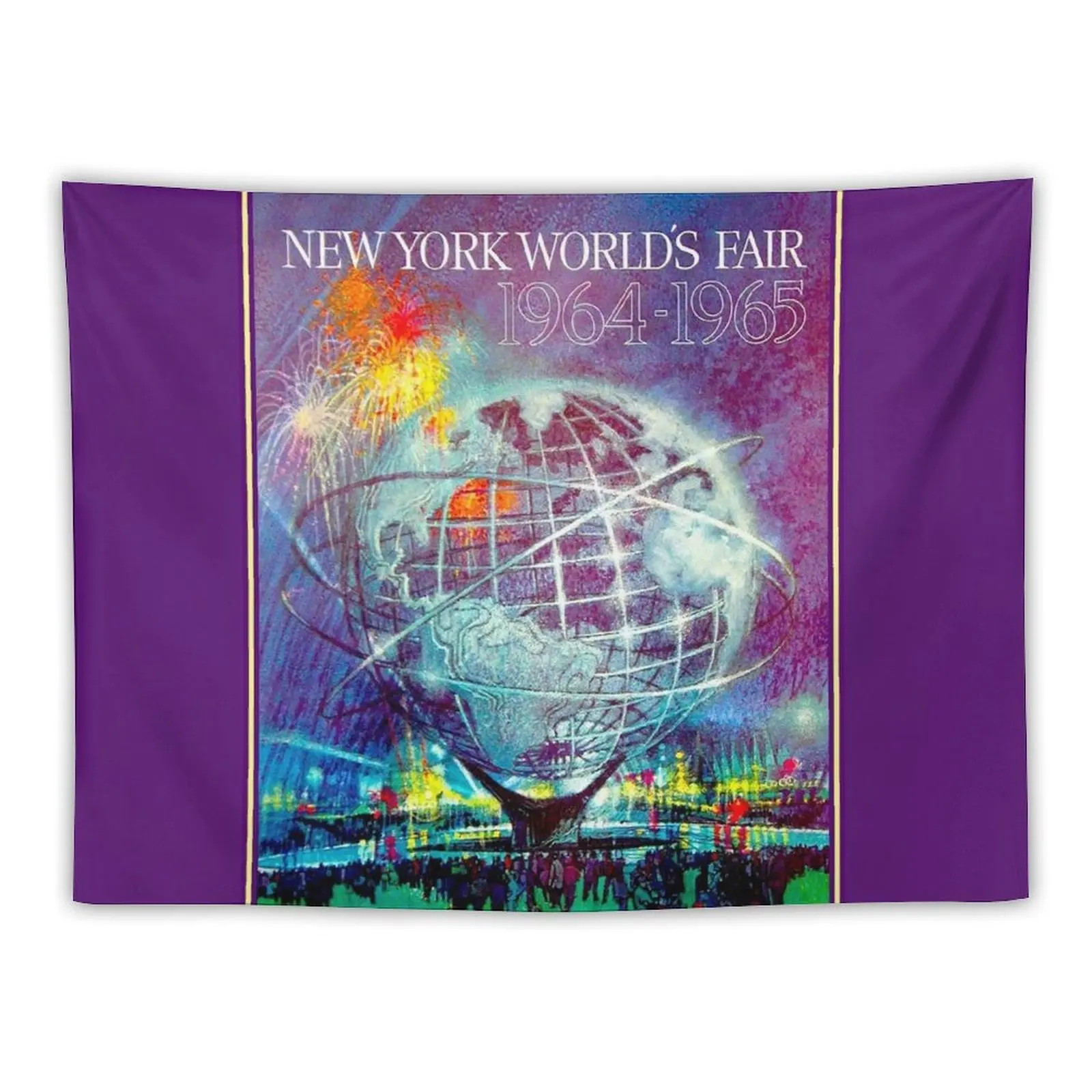 

NEW YORKS WORLD FAIR : Vintage 1964 Print Tapestry Home And Comfort Decor Luxury Living Room Decoration Tapestry