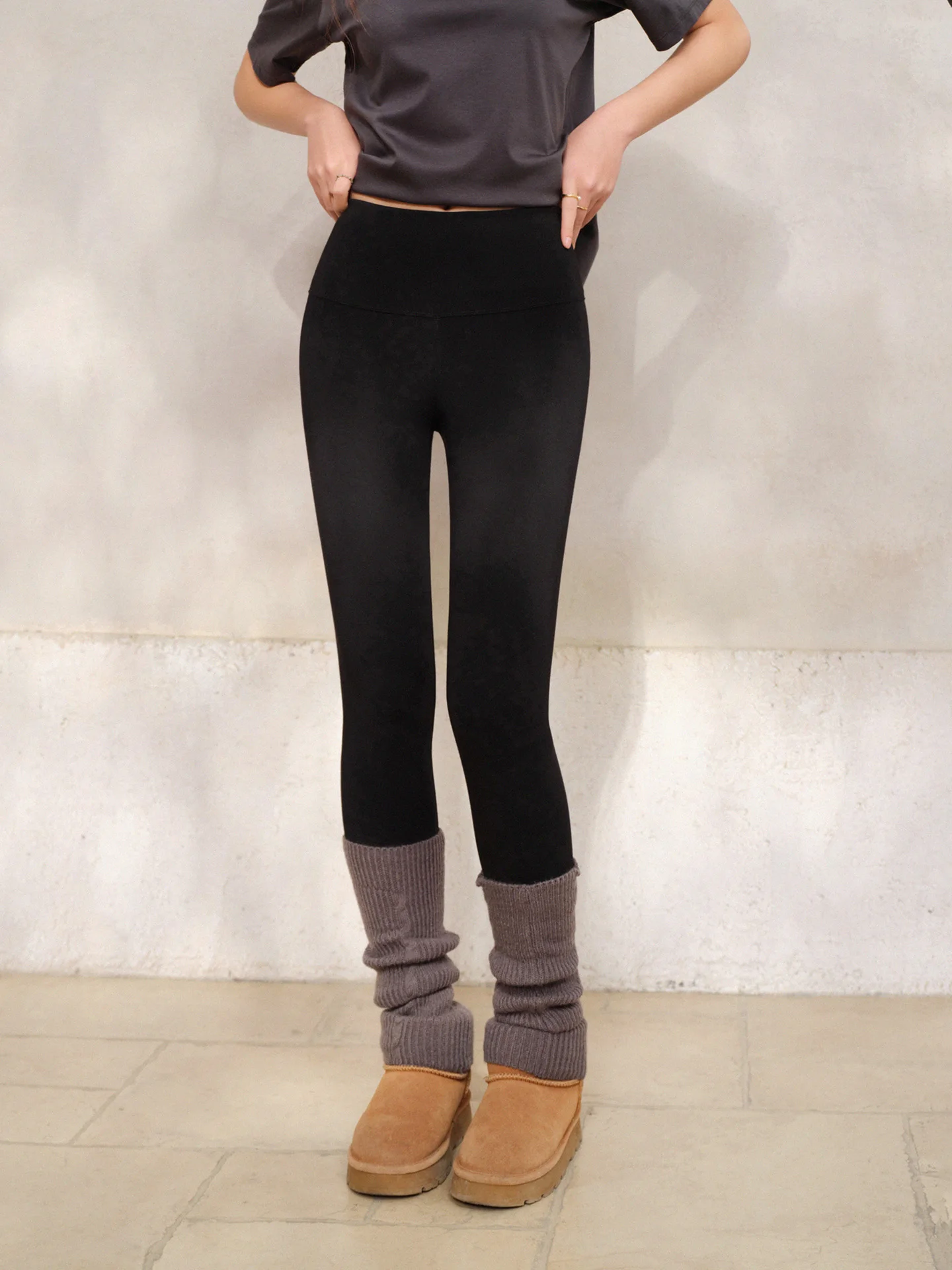 سروال يوجا شتوي عالي الخصر للنساء، سروال يوجا شتوي قابل للتمدد، مناسب للتحكم في الخصر، رفع مريح، ملابس نشطة