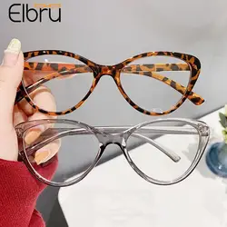 Elbru 0-1-1.5-2-2.5-3-3.5-4 Myopia Glasses Women Men Cat Eye Nearsighted Anti Blue Light Glasses Triangle Myopic Eyewear Frame