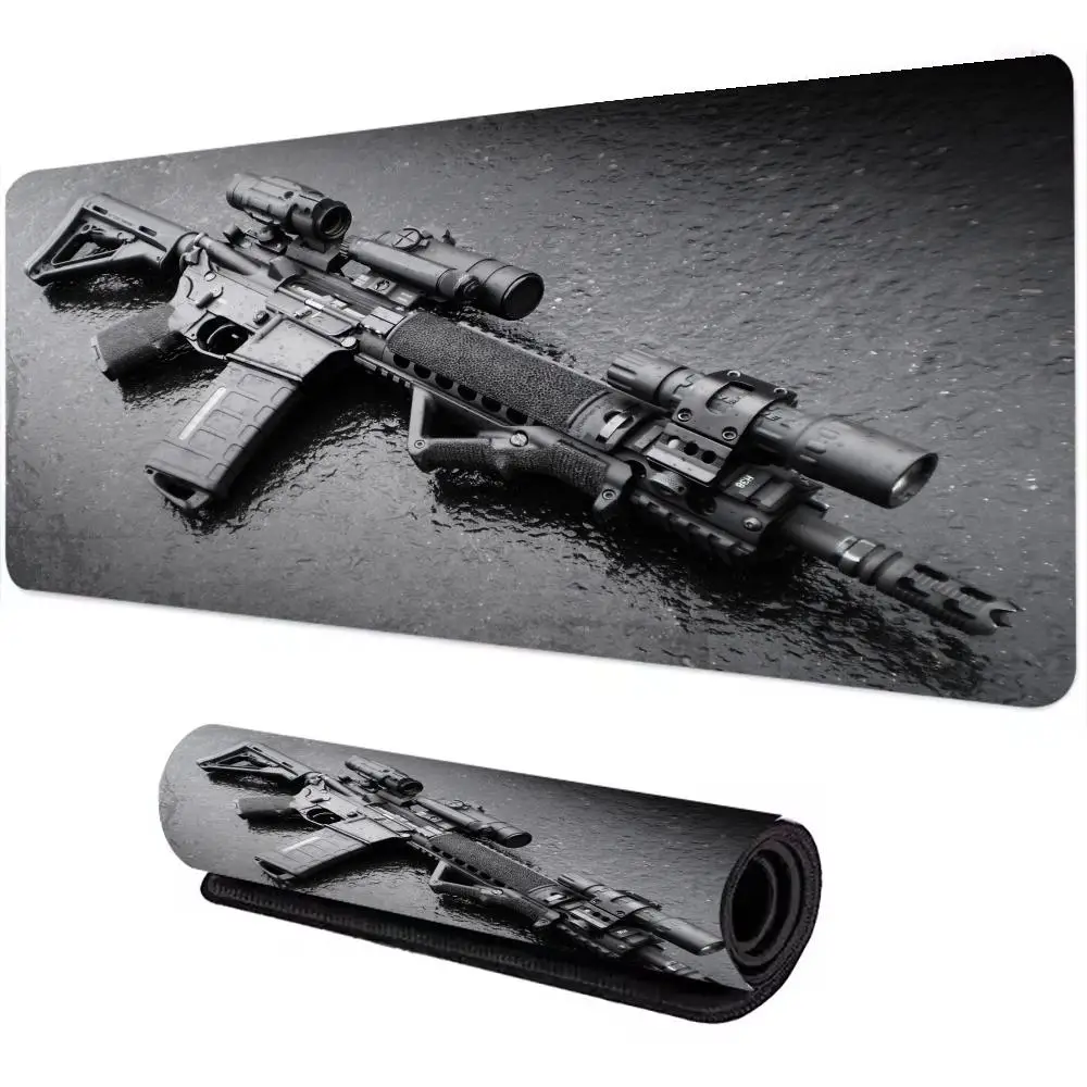 

AK Rifle Gun Theme Mouse Pad Large Computer Office Game Table Mats XXL Rubber Anti-slip Gaming Keyboard Mousepads Long Desk Pads