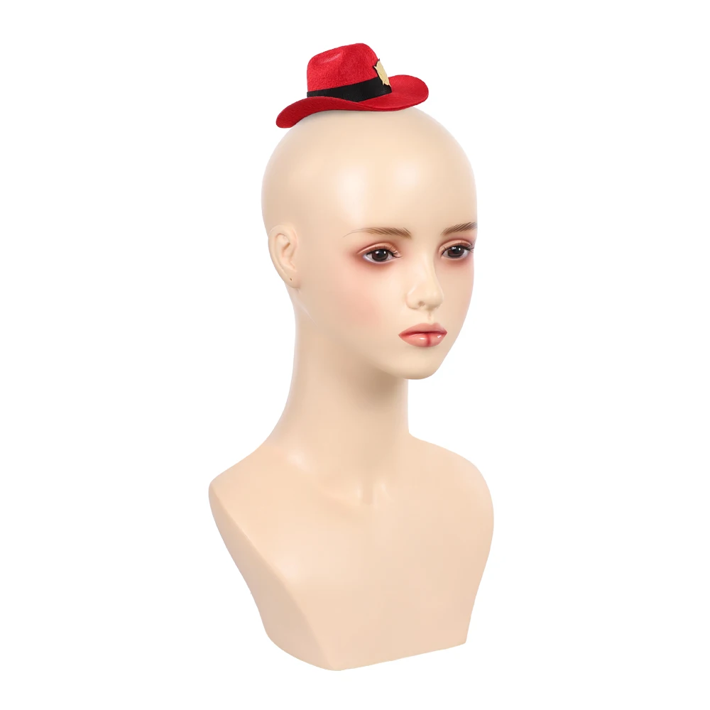 فندق 2 TV الجحيم نزل الملاك الغبار قبعة صغيرة تأثيري حلي الدعائم الأحمر القبعات قبعة أغطية الرأس مجموعة الإناث تمويه هالوين الإكسسوار