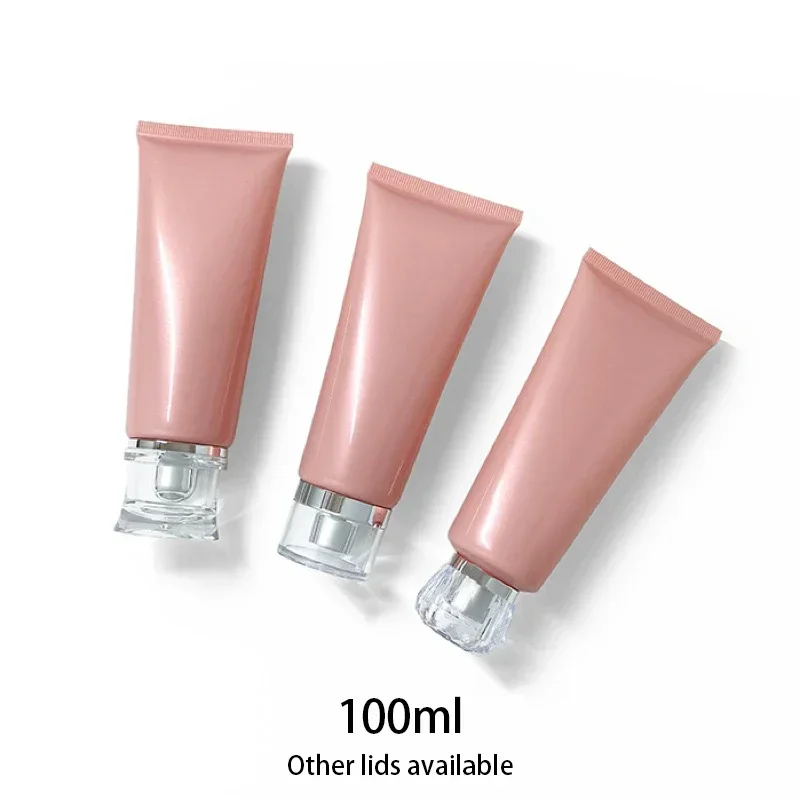 

100g Pink Plastic Squeeze Bottle Empty Cosmetic Container Body Lotion Cream Travel Refillable Soft Tube 10pcs 100ml