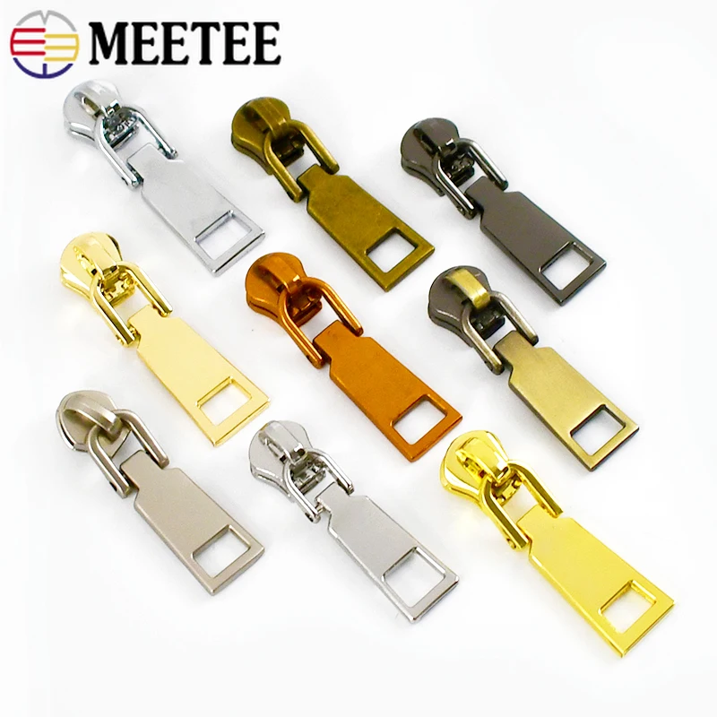 

5/10/20Pcs Meetee 3# 5# Metal Zipper Pull Clothing Decor Zip Head Replace Zips Puller Zippers Repair Kit DIY Sewing Accessories