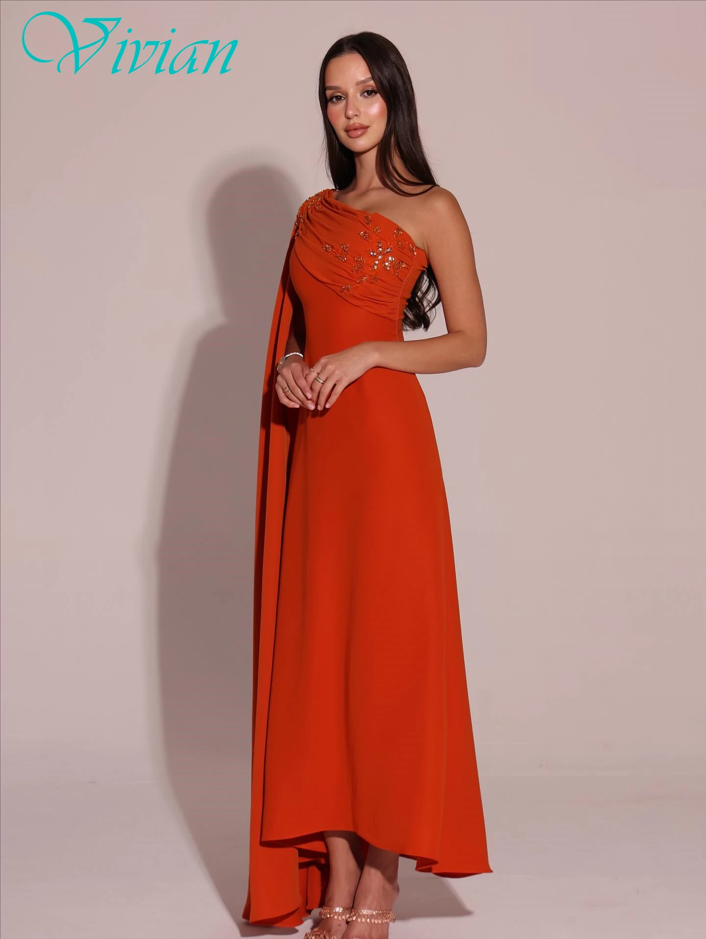 

Customized Straight One Shoulder Sleeveless Elegant Evening Dress Delicate Party Dress Fashion Modern Bespoke Occasion Gowns