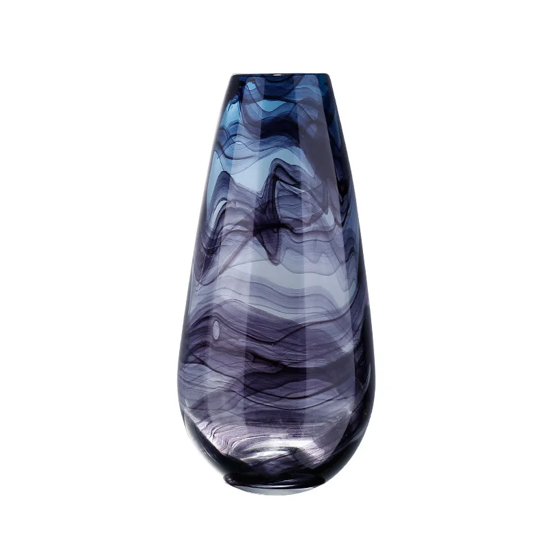 Blown glass vase modern art flower arrangement home soft handicraft ornament