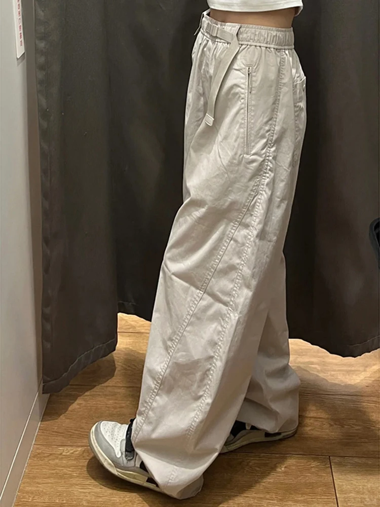 

Мужские повседневные брюки American Sle с поясом на молнии, рабочие, прямого кроя, молодежные, трендовые, ветрозащитные, новинка 2025 года