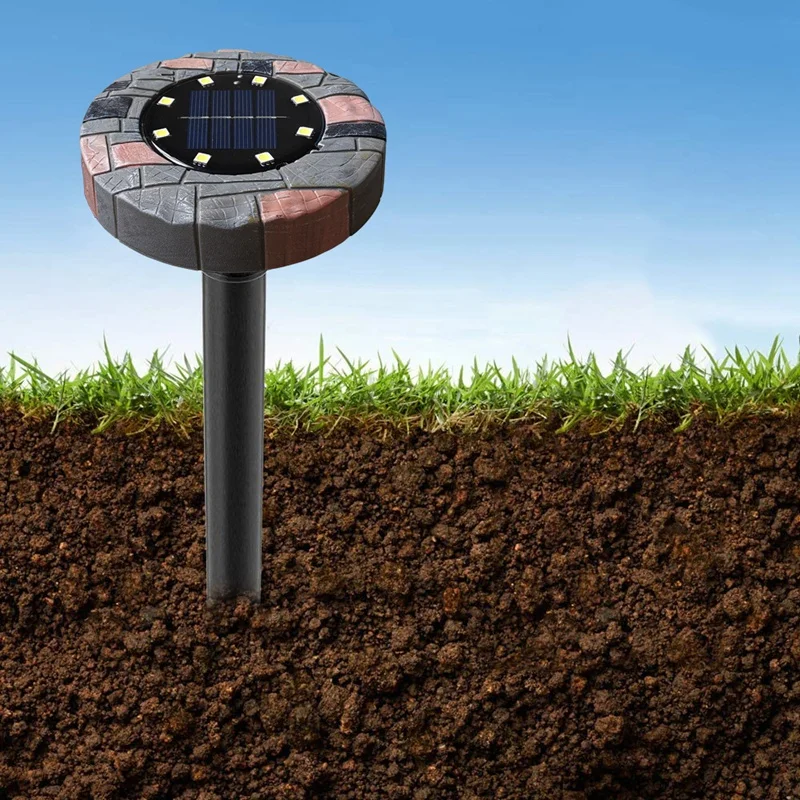 

4 шт. солнечных ламп-отпугивателей грызунов в виде камня для сада и двора, отпугивающие змеи, кротов, сусликов