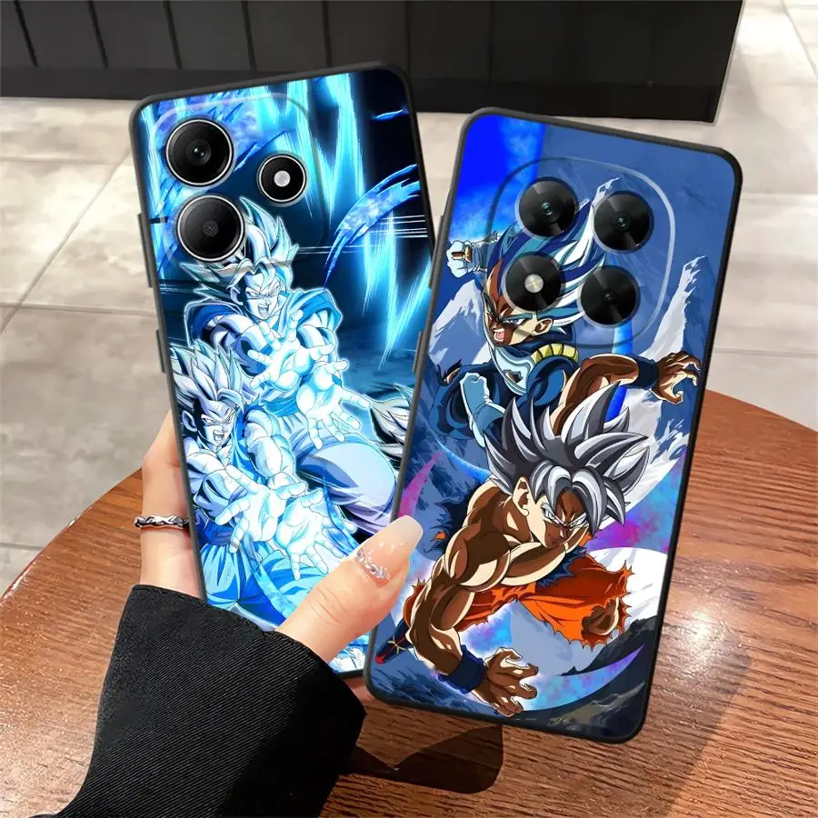 Dragon Ball Goku Hübsche Hülle für Xiaomi Redmi Note 13 14 Pro Plus 10S 9 10 11 12 Pro 9S 7 8 12S 11S Schwarze weiche Handyhülle
