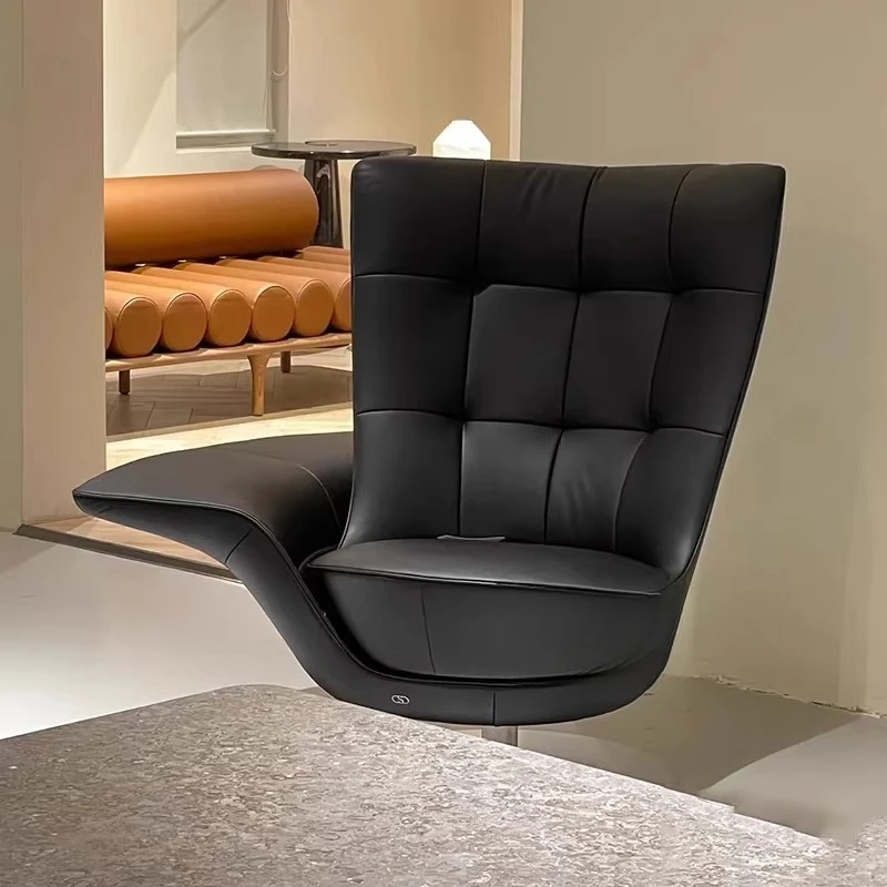 Italian modern fiberglass creative armrest rotating leisure chair villa sample room hotel reception chair