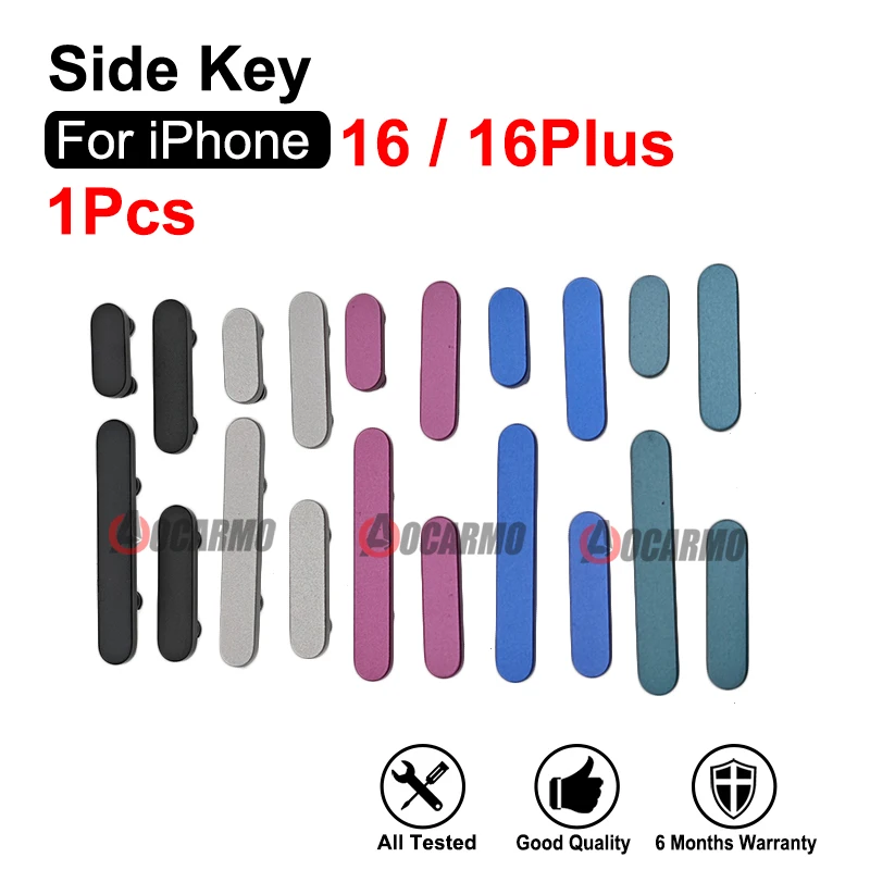 For iPhone 16 16Plus Power Volume Side Key Buttons Black Blue Green White Pink Replacement Parts