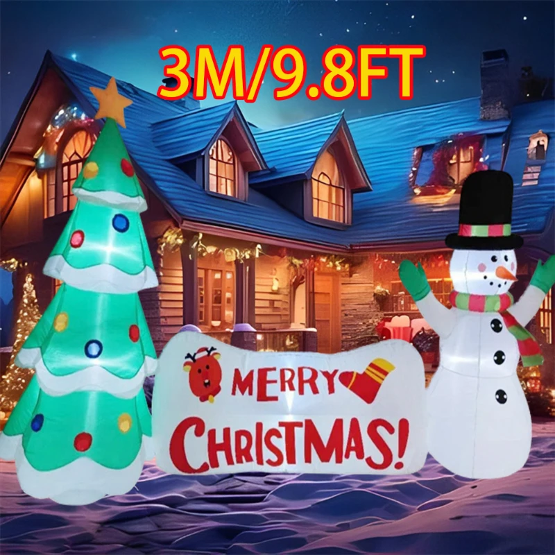 Inflatable Toy Tree Snowman Christmas Inflatable Model Luminous Inflatable Model Christmas Atmosphere Decoration Model