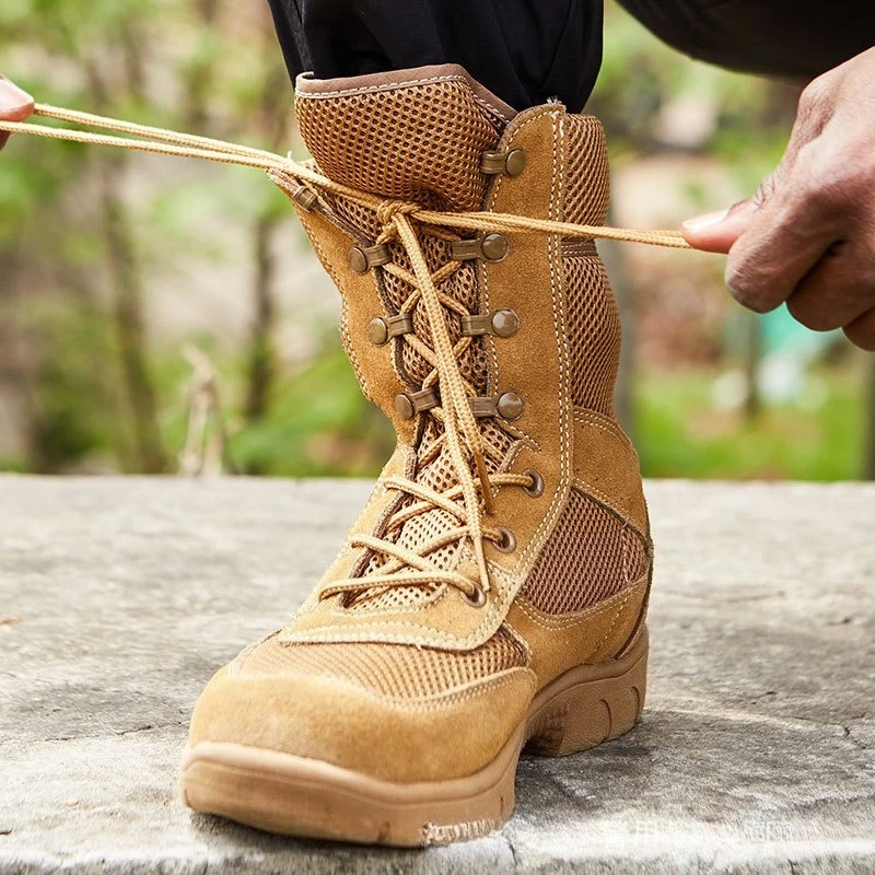 

Мужские уличные армейские ботинки, тренировочная обувь для альпинизма, легкие водонепроницаемые тактические ботинки, походная обувь с сеткой
