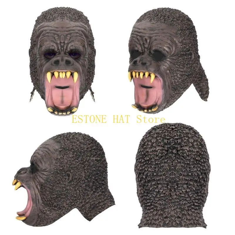 Masque tête d'orang-outan d'halloween 49MF, Costume pour femmes hommes, fête Cosplay, masque d'orang-outan effrayant,