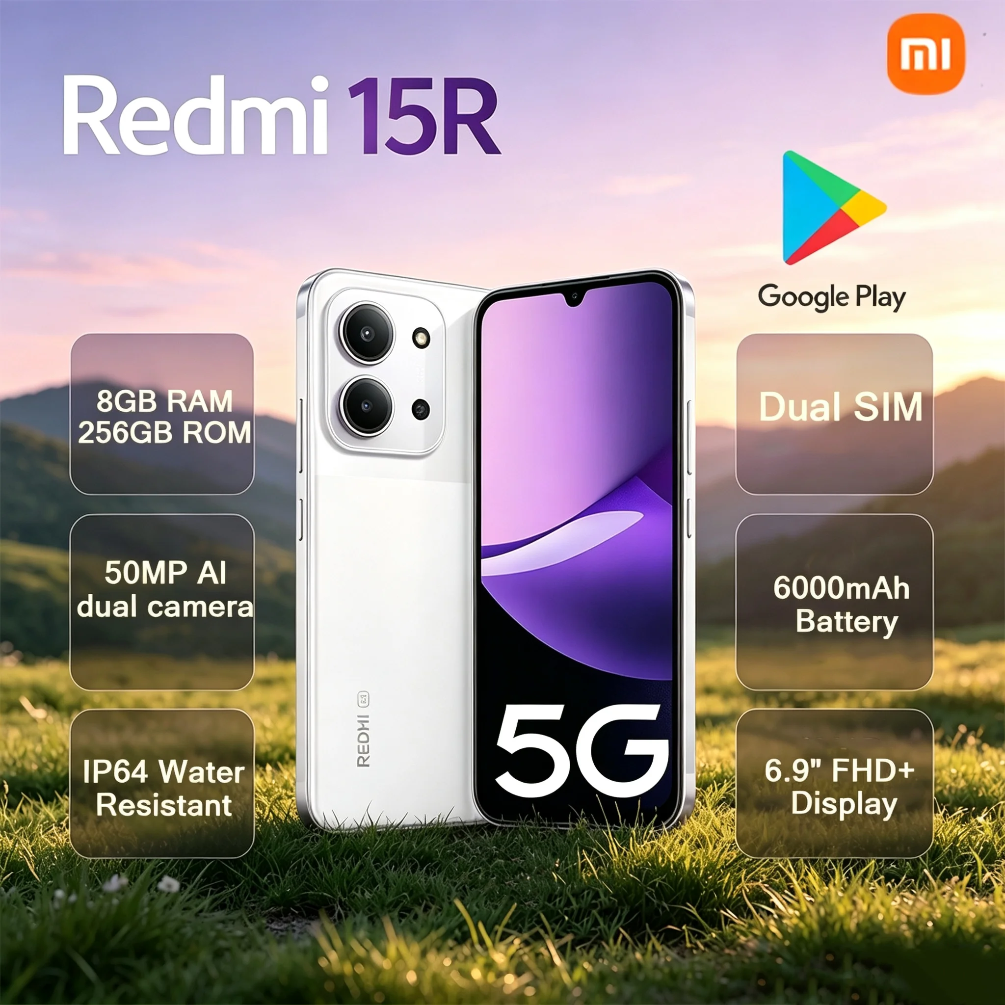 Xiaomi Redmi 15R 2026 New Unlocked Smartphone 5G Android Phone 6.9
