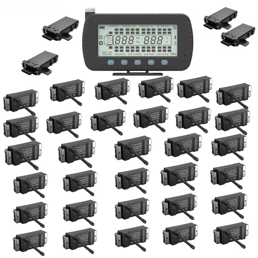 40 Wheels Tire TPMS Truck Trailer Tpms Internal Rs232 TPMS for Trucks Wireless Tire Pressure Monitoring System